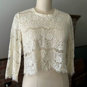 Free People Cream Lace Top
